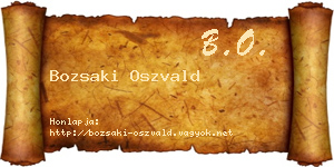 Bozsaki Oszvald névjegykártya